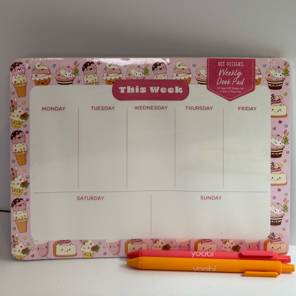 “Sweet Tooth” Weekly Desk Pad and Pens Set